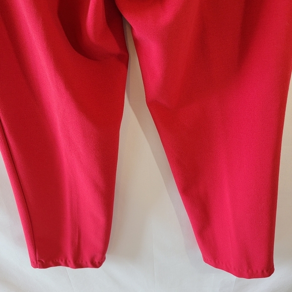 SAG HARBOR Women's Red Dress Pants Size 14 Side Zip Straight Leg Office Career - Picture 8 of 12